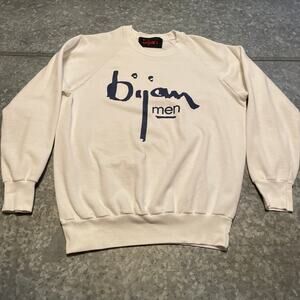 Vintage Bijan Men Logo Raglan Crewneck Sweatshirt Large Cologne Fragrance Promo